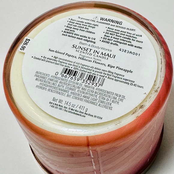 SUNSET IN MAUI 3 Wick Candle - Picture 3 of 3